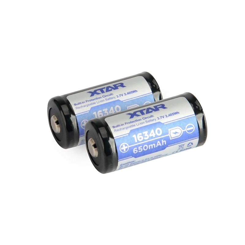 Rechargeable 16340 (RCR123) 3.7V 650mAh
