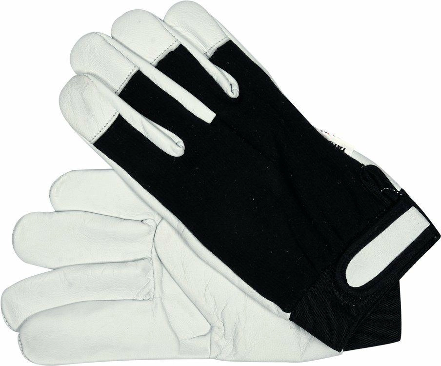 YATO WORK GLOVES COTTON/LEATHER BLACK SIZE