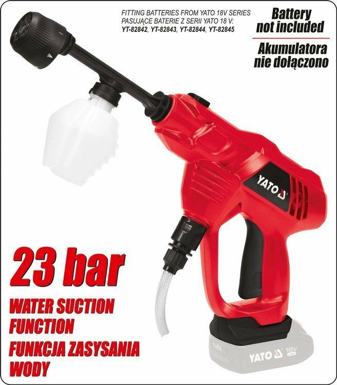 YATO 18V PRESSURE WASHER WITH SUCTION