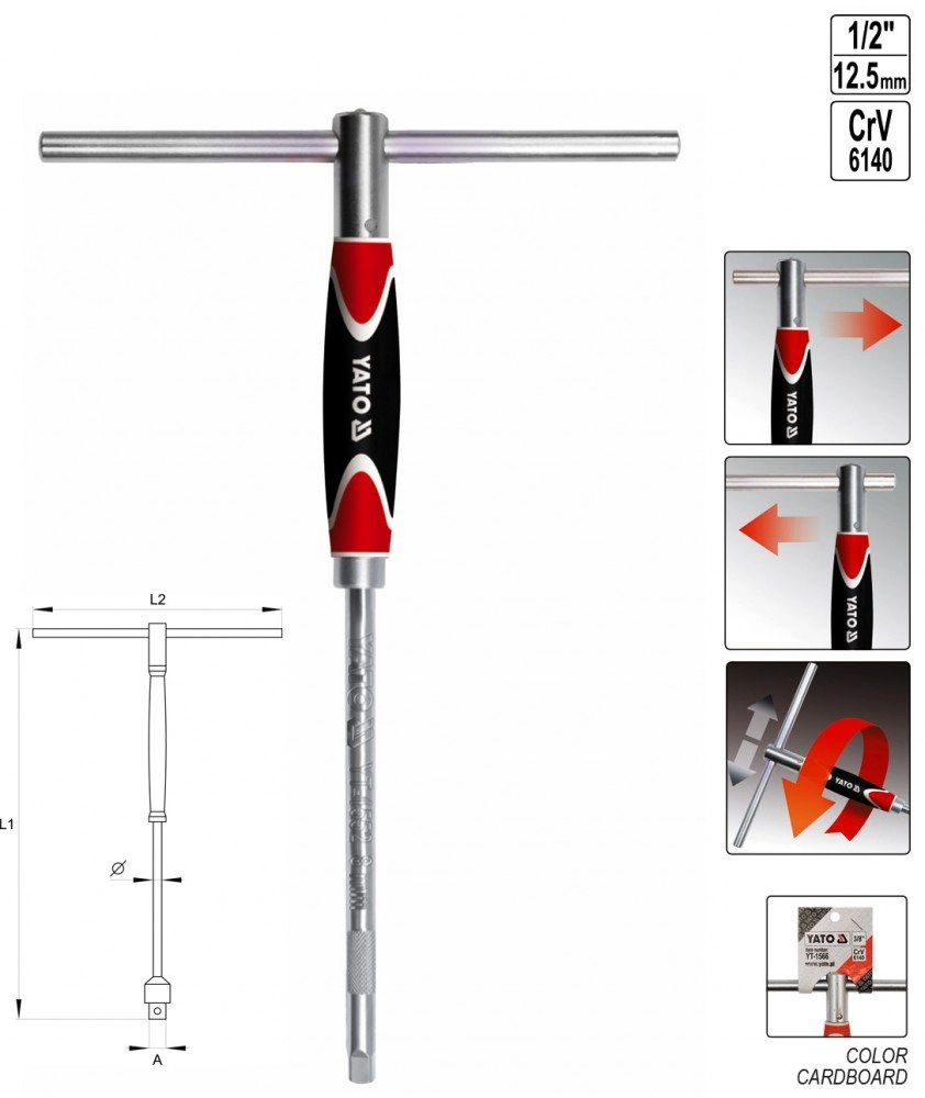 Yato Pokrętło typu T 1/2" 310mm