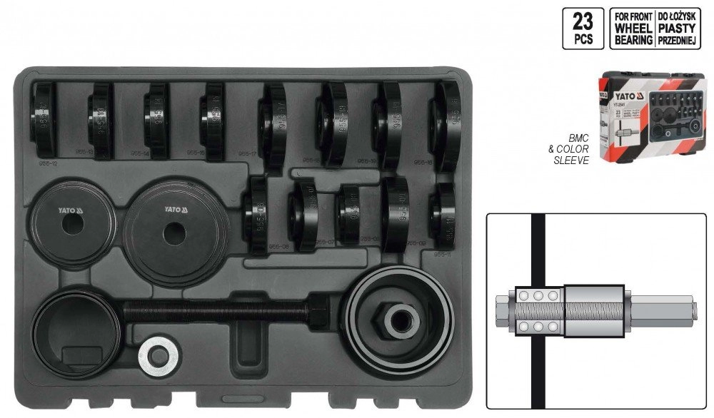 Front hub bearing extractor set of