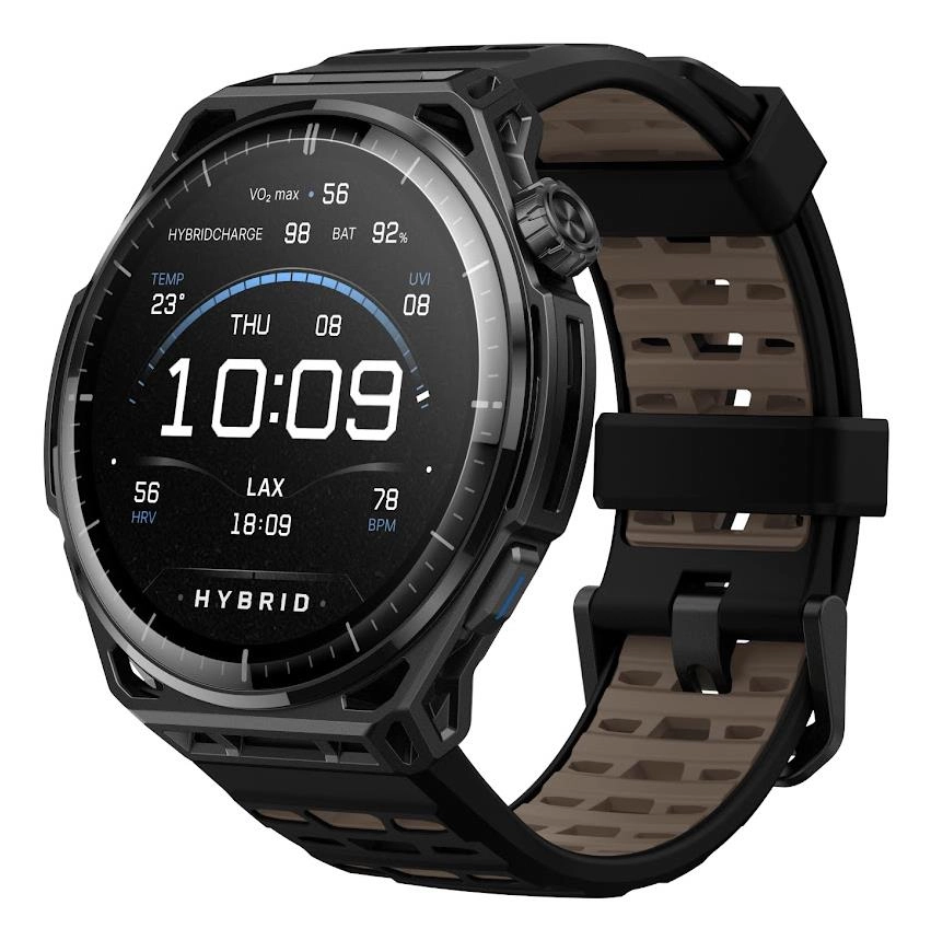 Amazfit Balance 3 3,81 cm (1.5") AMOLED 51 mm Digitāls 480 x 480 pikseļi Skārienjūtīgais ekrāns Titāns, Melns Wi-Fi GPS