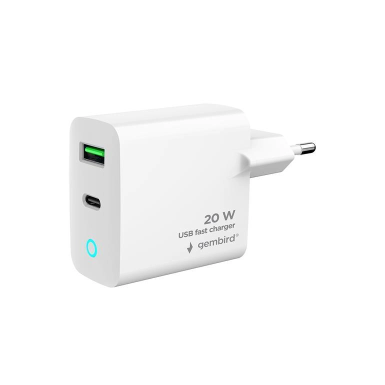 Gembird TA-UC-PDQC20L-W-01 mobile device charger Smartphone