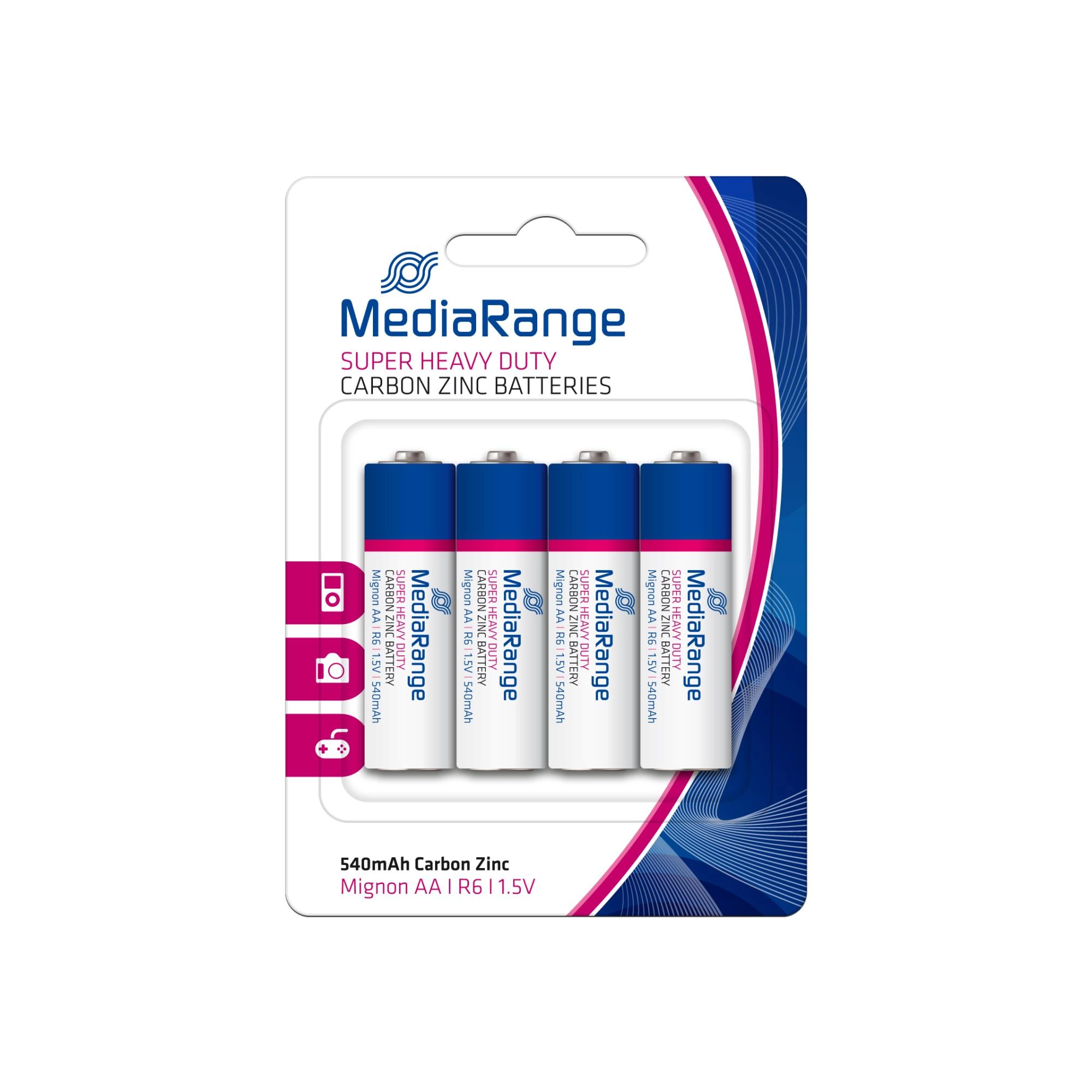 MediaRange BATTERY CARBON-ZINC AA 1.5V/4PCS