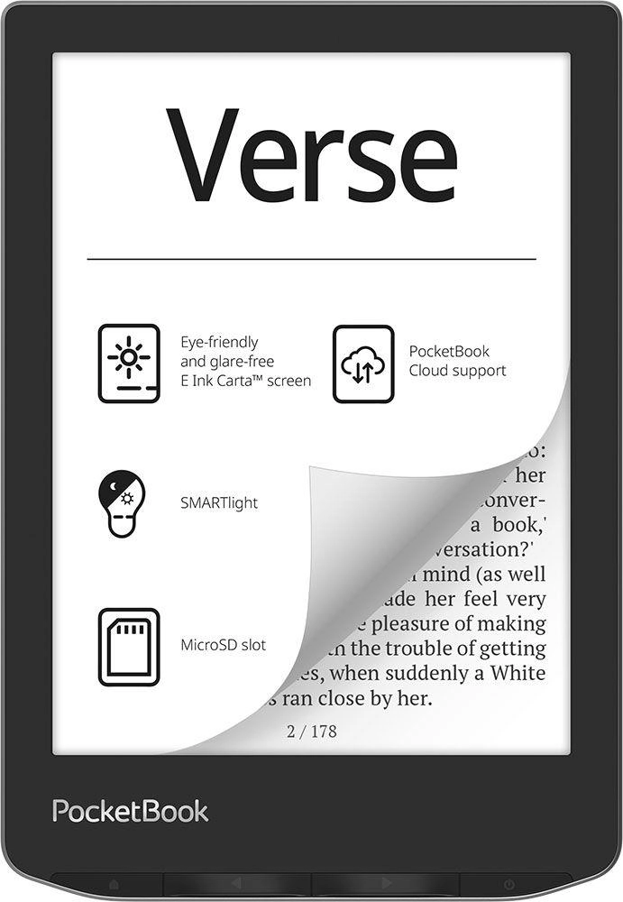 E-ReaderPOCKETBOOKVerse6"1024x7581xUSB-CMicro SDWireless LANGreyPB629-M-WW PB629-M-WW 76401520970416