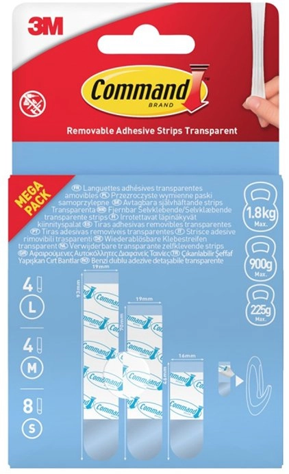 3M COMMAND™ adhesive strips (17200) replaceable