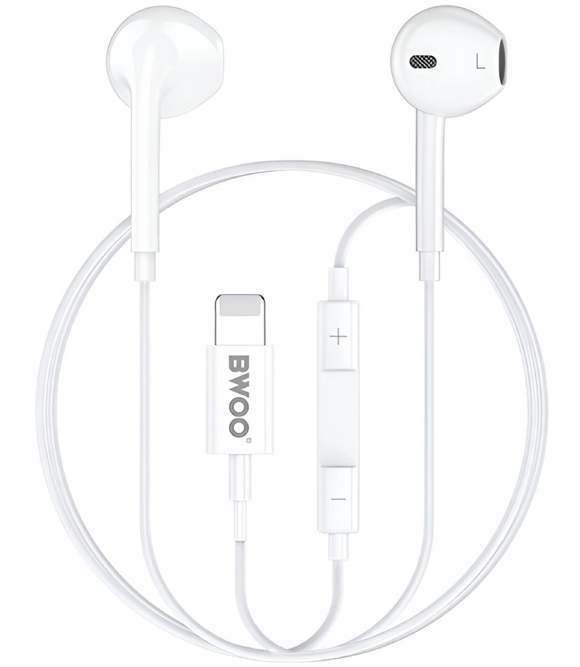 BWOO Wired Lightning headphones with volume