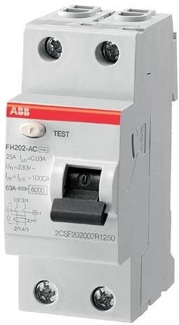 Residual current circuit breaker 2P 25A