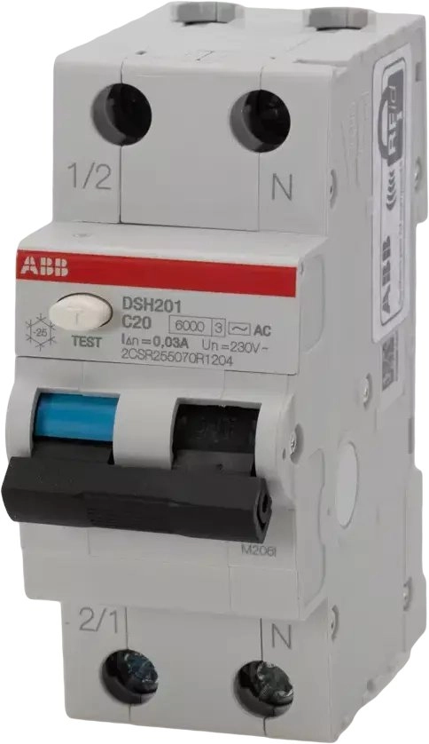 Residual overcurrent circuit breaker 1P+N char