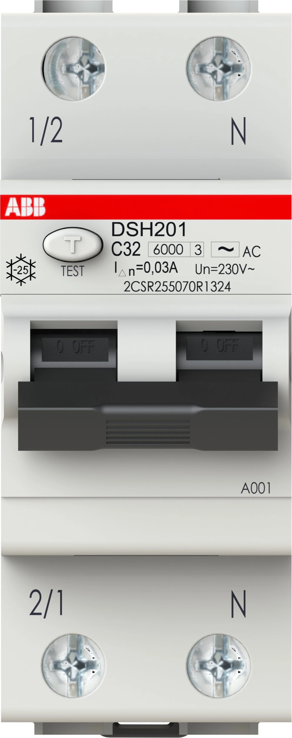 Residual overcurrent circuit breaker 1P+N char