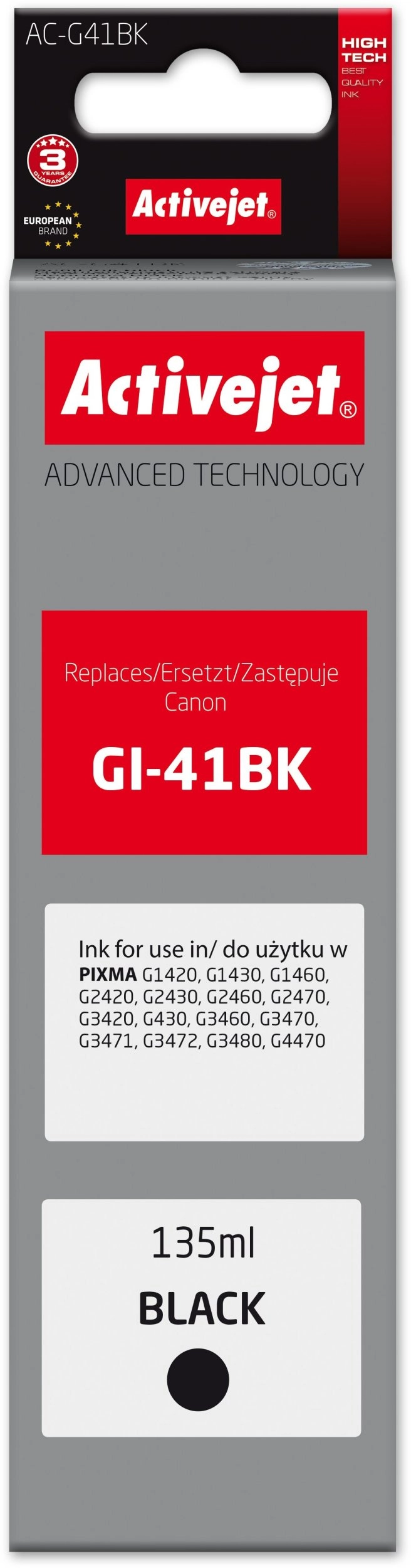 Activejet Ink Activejet AC-G41Bk Ink Bottle