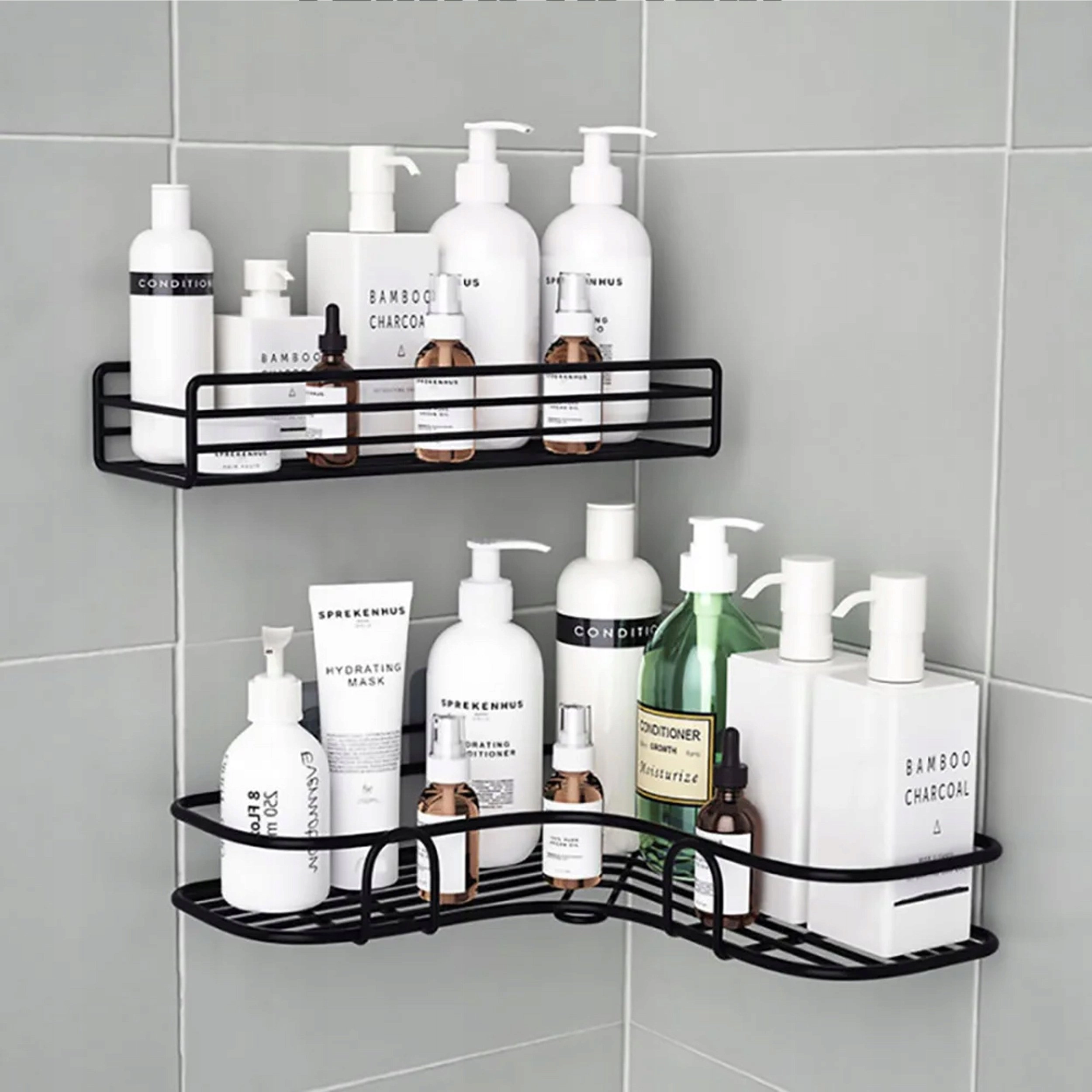Aptel Wall-mounted corner bathroom shower shelf