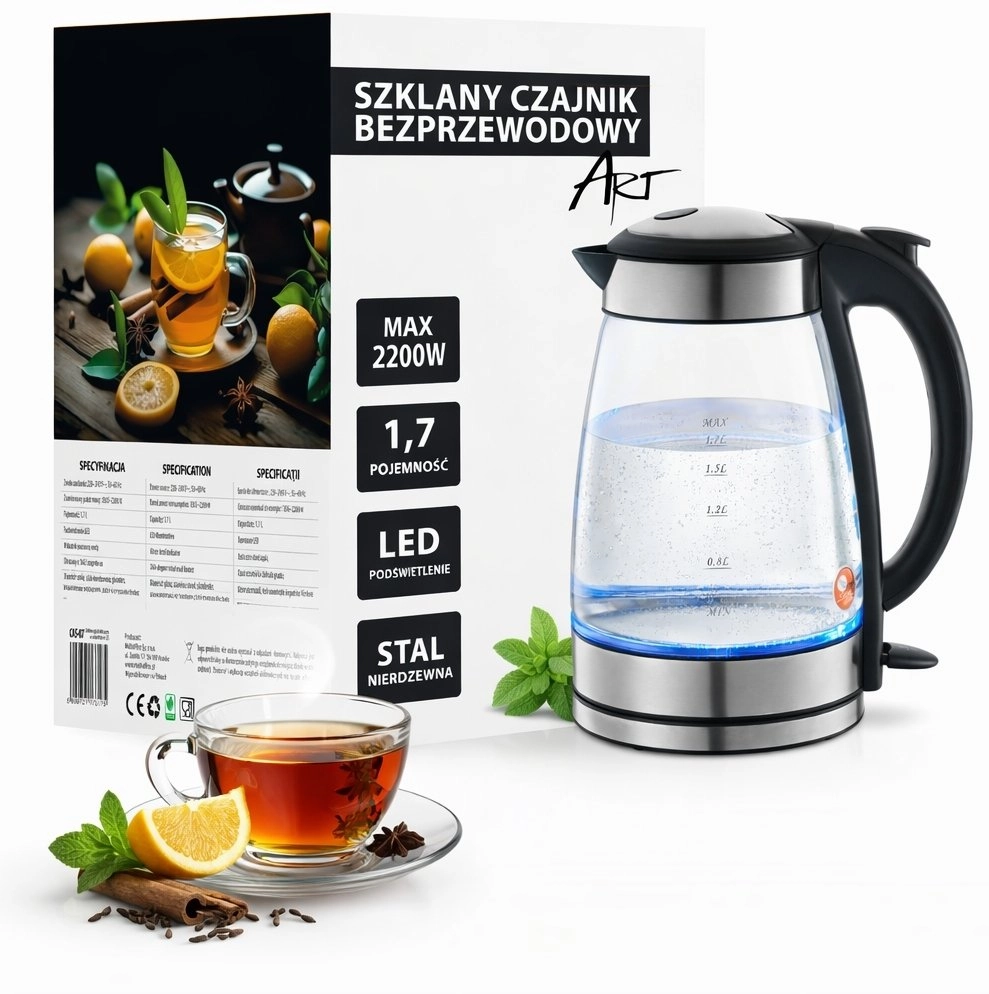 ELECTRIC GLASS LED KETTLE 1.7L