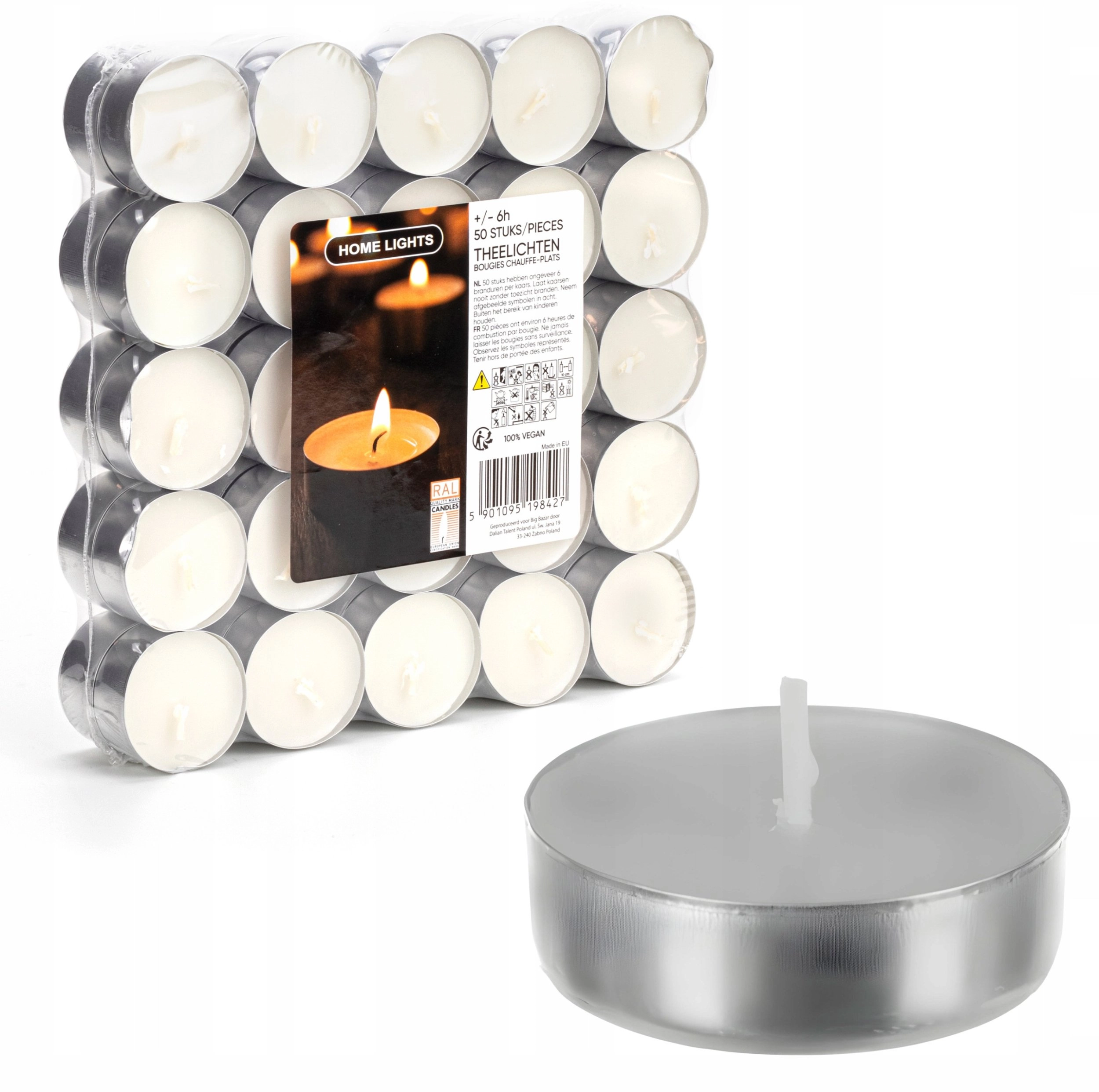 Tealight candle  unscented heater  set/50 pcs