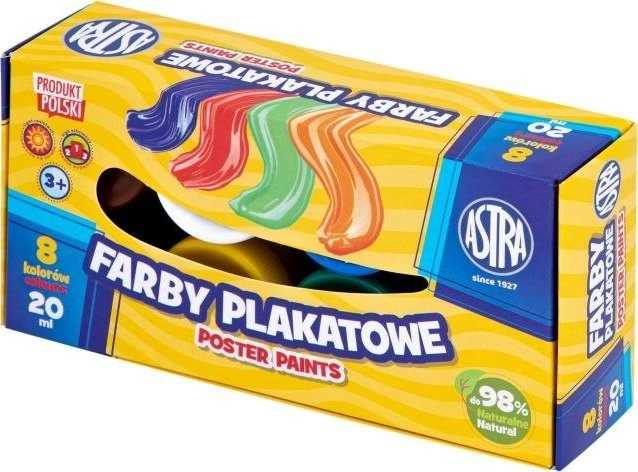 Poster paints 8 colors 20ml ASTRA
