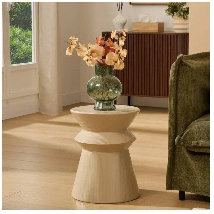Atmosphera Metal side table  ribbed  Maya