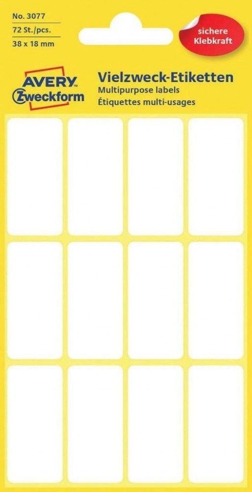 Avery Manual Labels  White  38 x