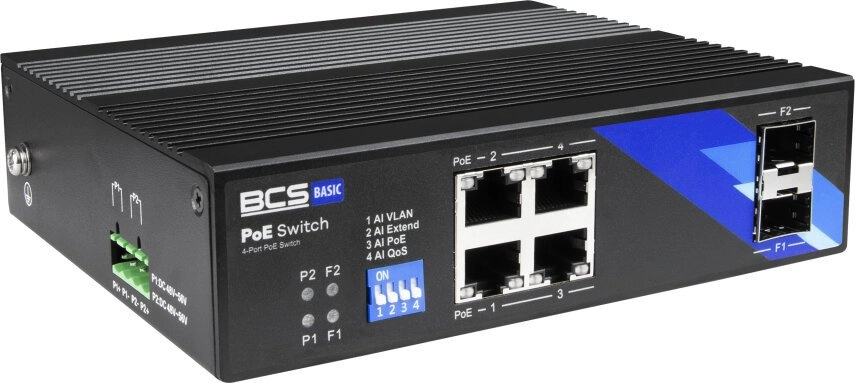 BCS-B-ISP04G-2SFP BCS PoE switch 4-port DIN
