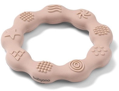 BABYONO 825/04-SILICONE TEETHER RING BEIGE 5901435416181