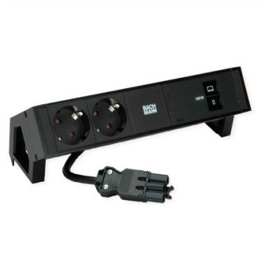 BACHMANN DESK2 2xCEE7/3 USB Schwarz USB