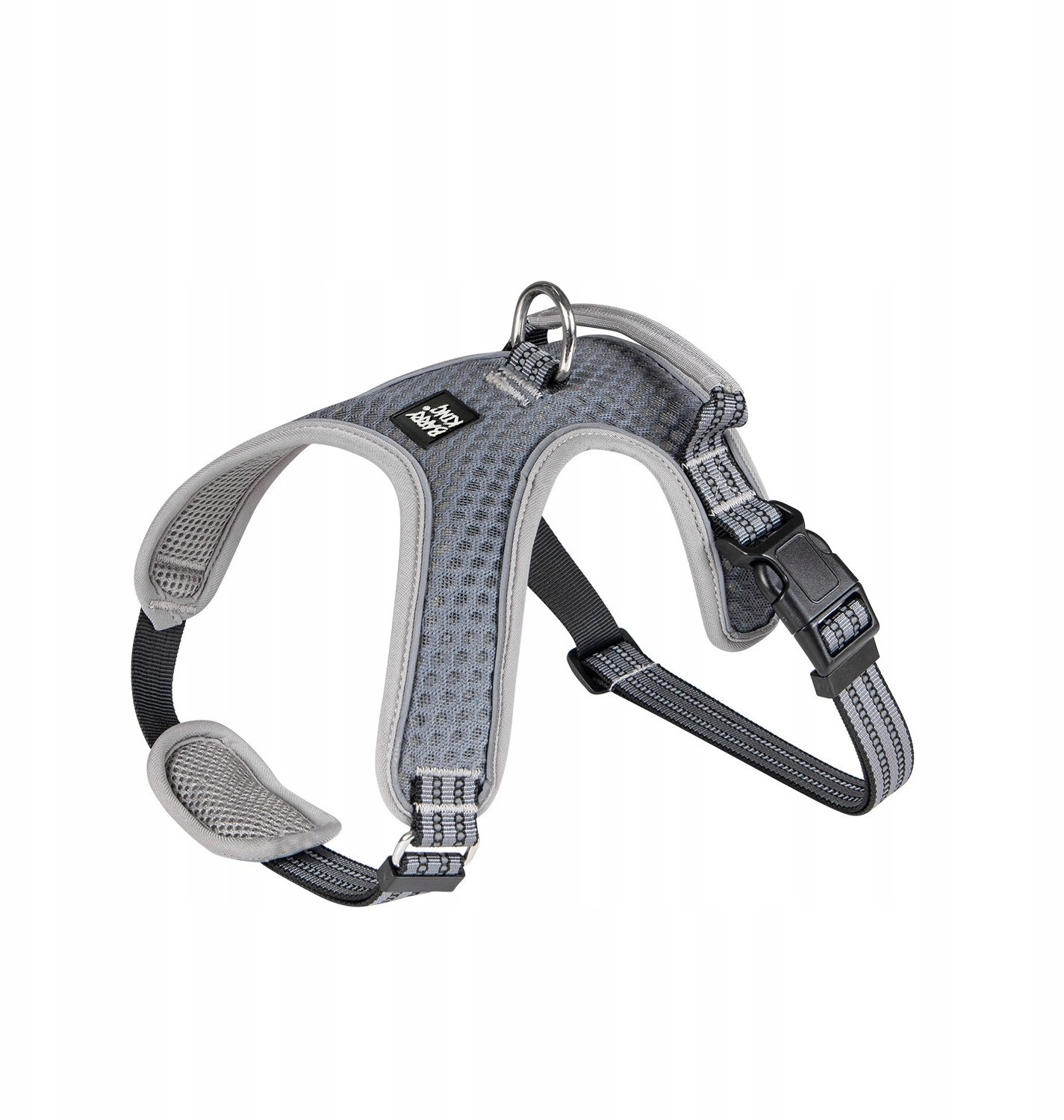 Harness  for a dog  gray  reflective