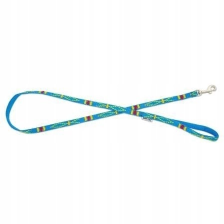 Dog leash blue ethnic pattern polypropylene