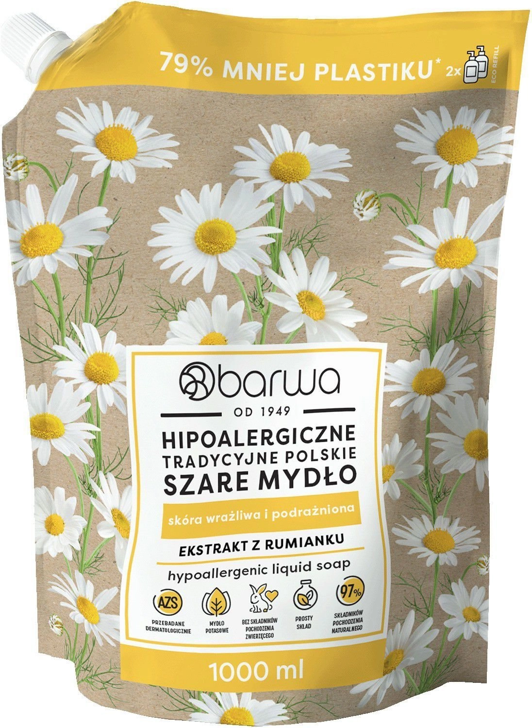 BARWA MYDŁO W PŁYNIE SZARE RUMIANEK