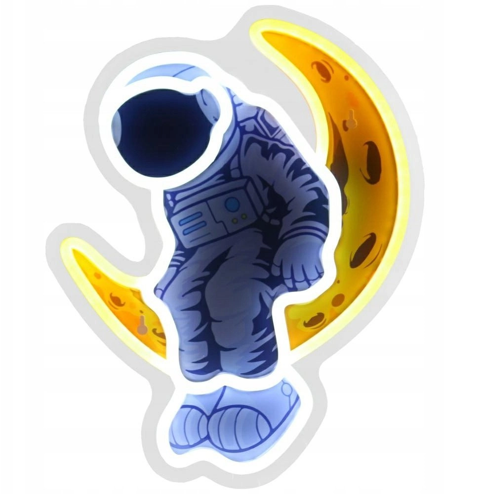 Neon Beline Light Astronauta na księżycu