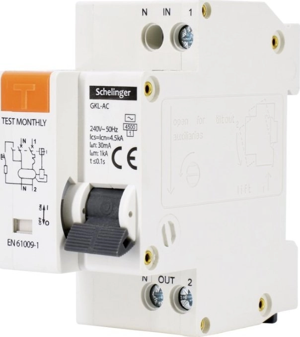 Residual current circuit breaker 2P B