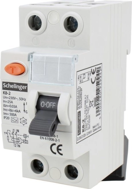 Residual current circuit breaker 2P 25A