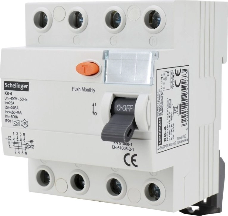 Residual current circuit breaker 4P 40A