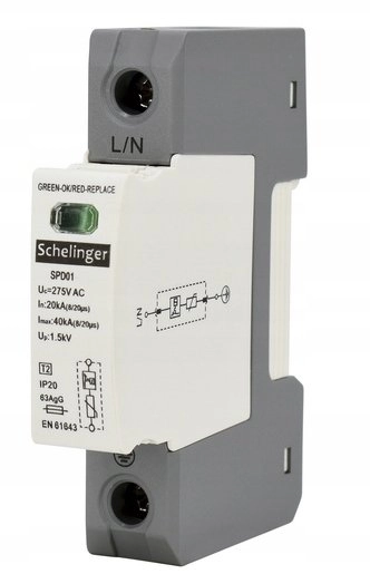 OVERVOLTAGE LIMITER 1P 20kA (8/20) TYPE
