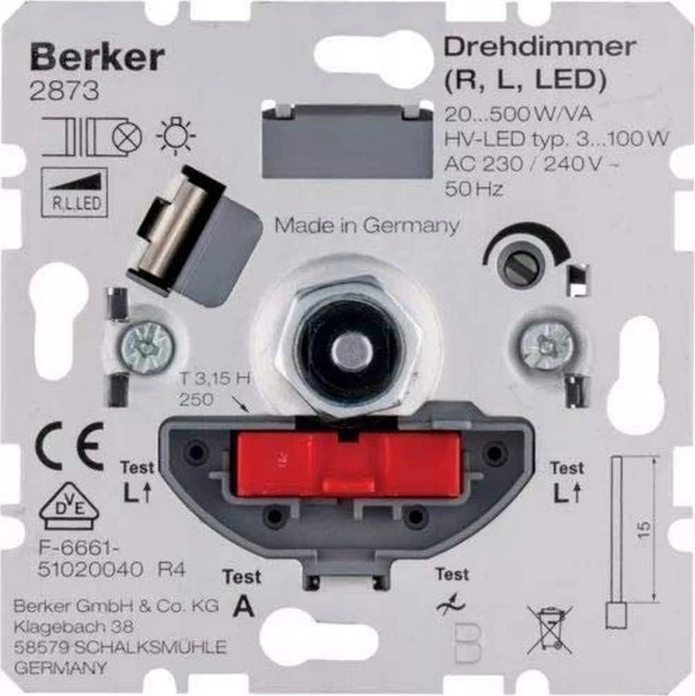 Berker rotary dimmer 20-500W/VA 2873 2873