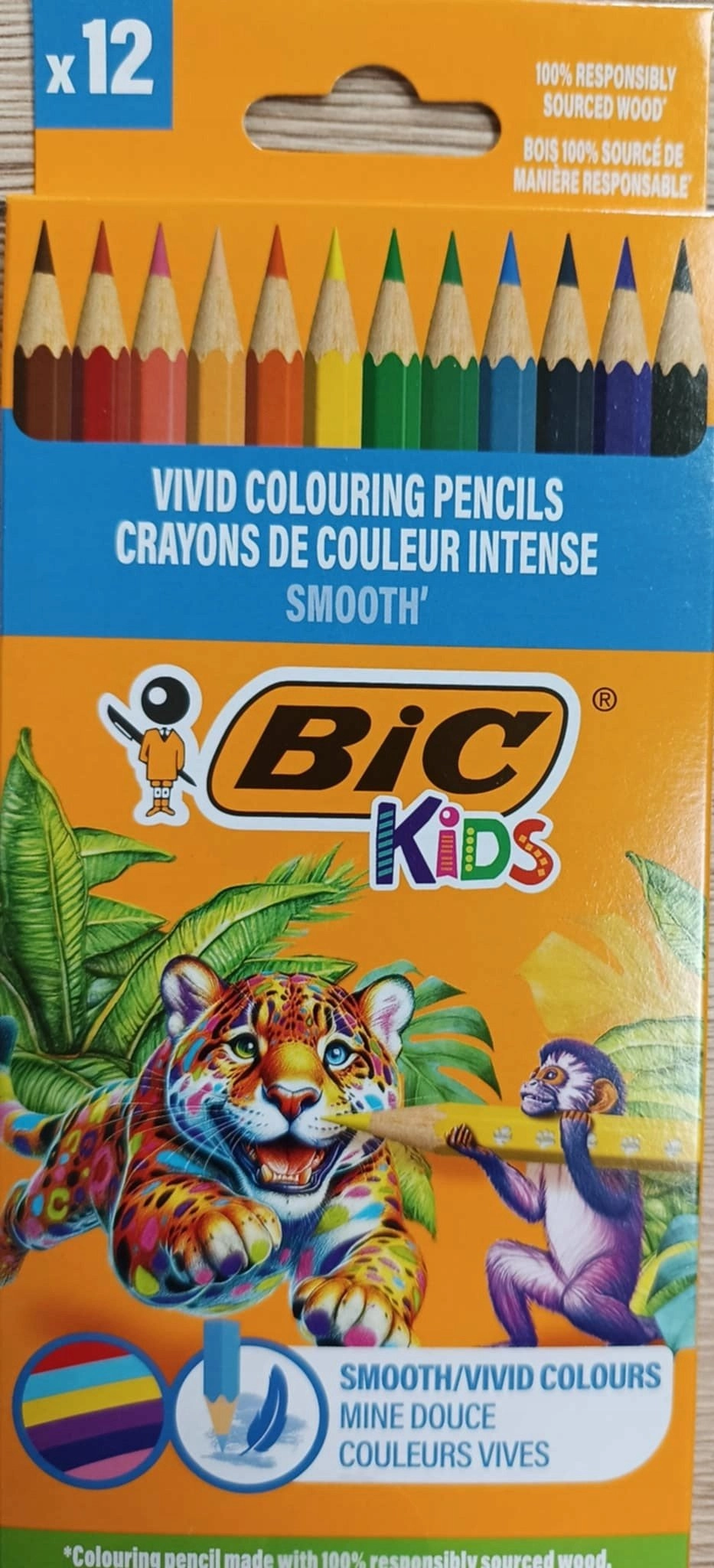 Kredki drewniane Kids Smooth ECO 12szt