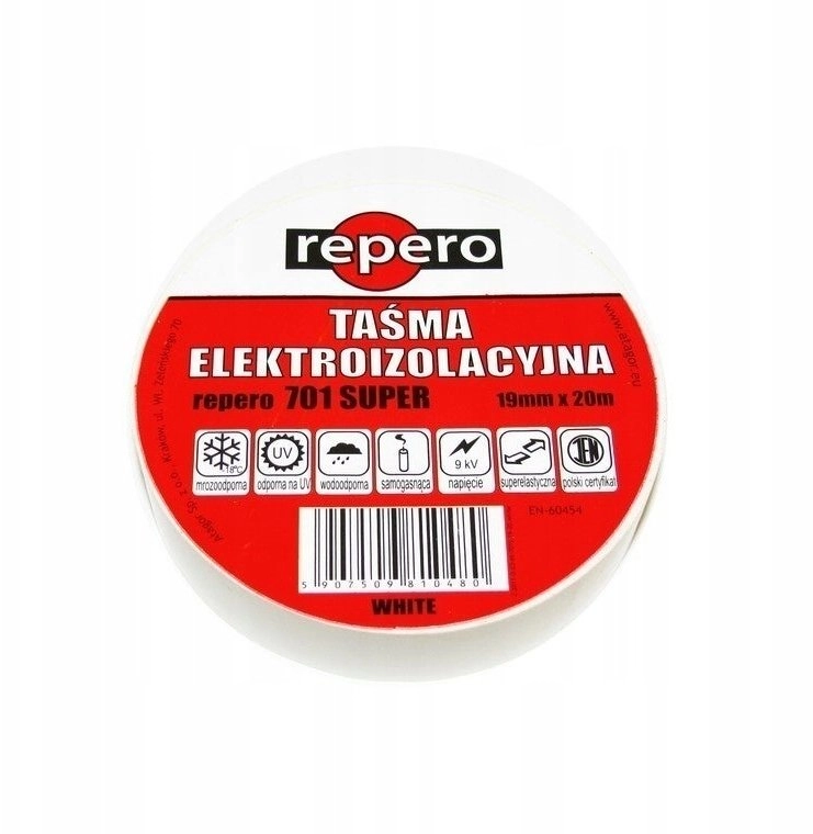 REPERO 701 INSULATING TAPE WHITE 19MMX20M