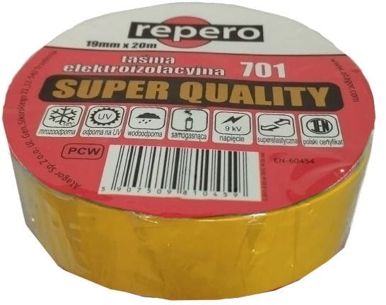 REPERO 701 YELLOW INSULATING TAPE 19MMX20M