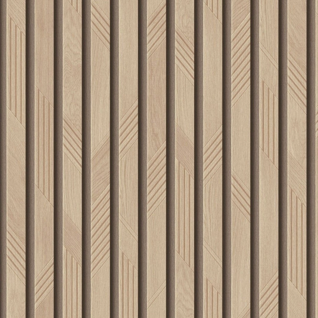 WALLPAPER 525111 BROWN SLATS (12) 525111