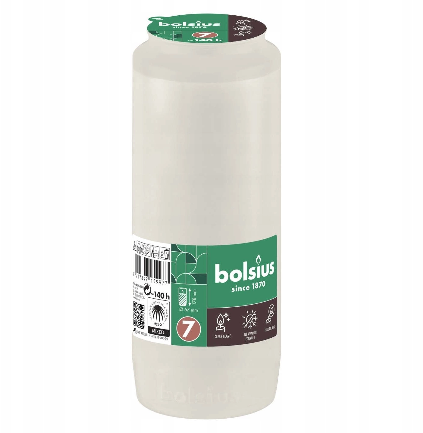Bolsius INSERT FOR GRAVE CANDLE BURNINGTIME