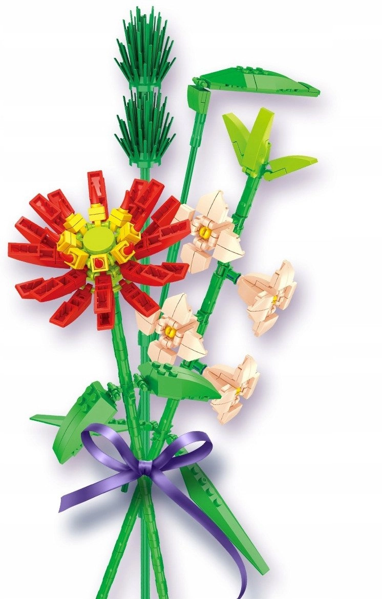 Construction blocks flowers for a vase