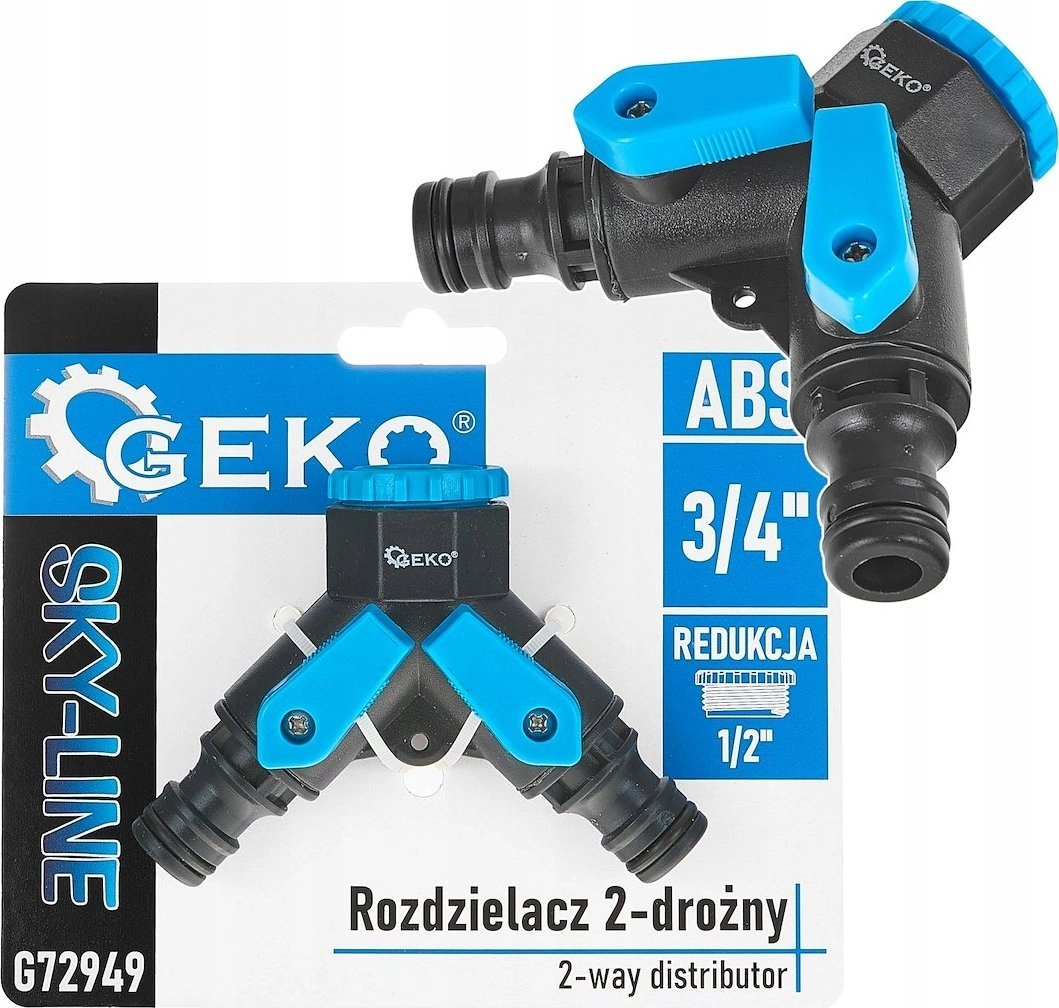Rozdzielacz 2-drożny 3/4" z redukcją 1/2&quot