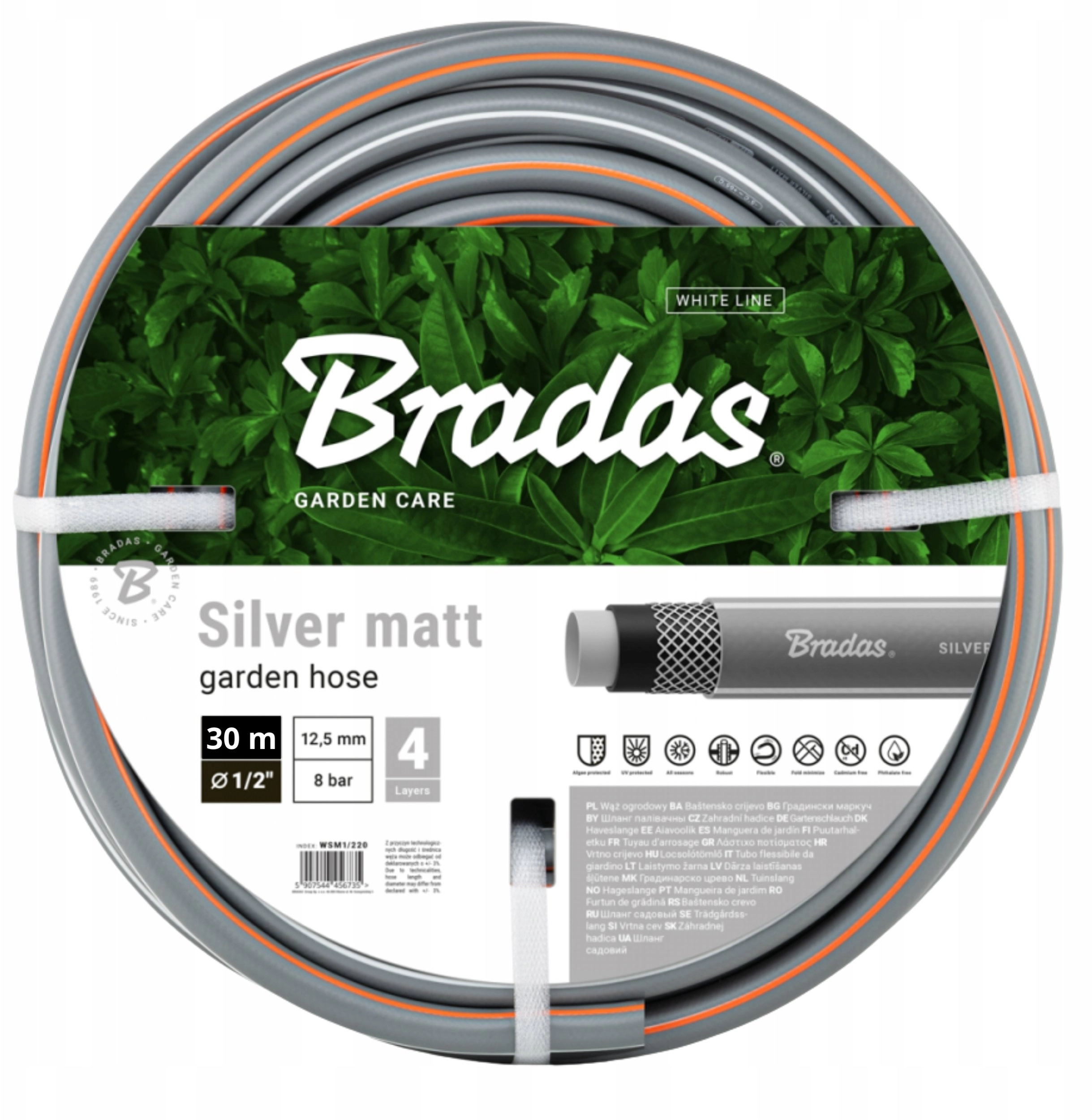 Bradas WĄŻ OGRODOWY WSM1/230 WHITE LINE