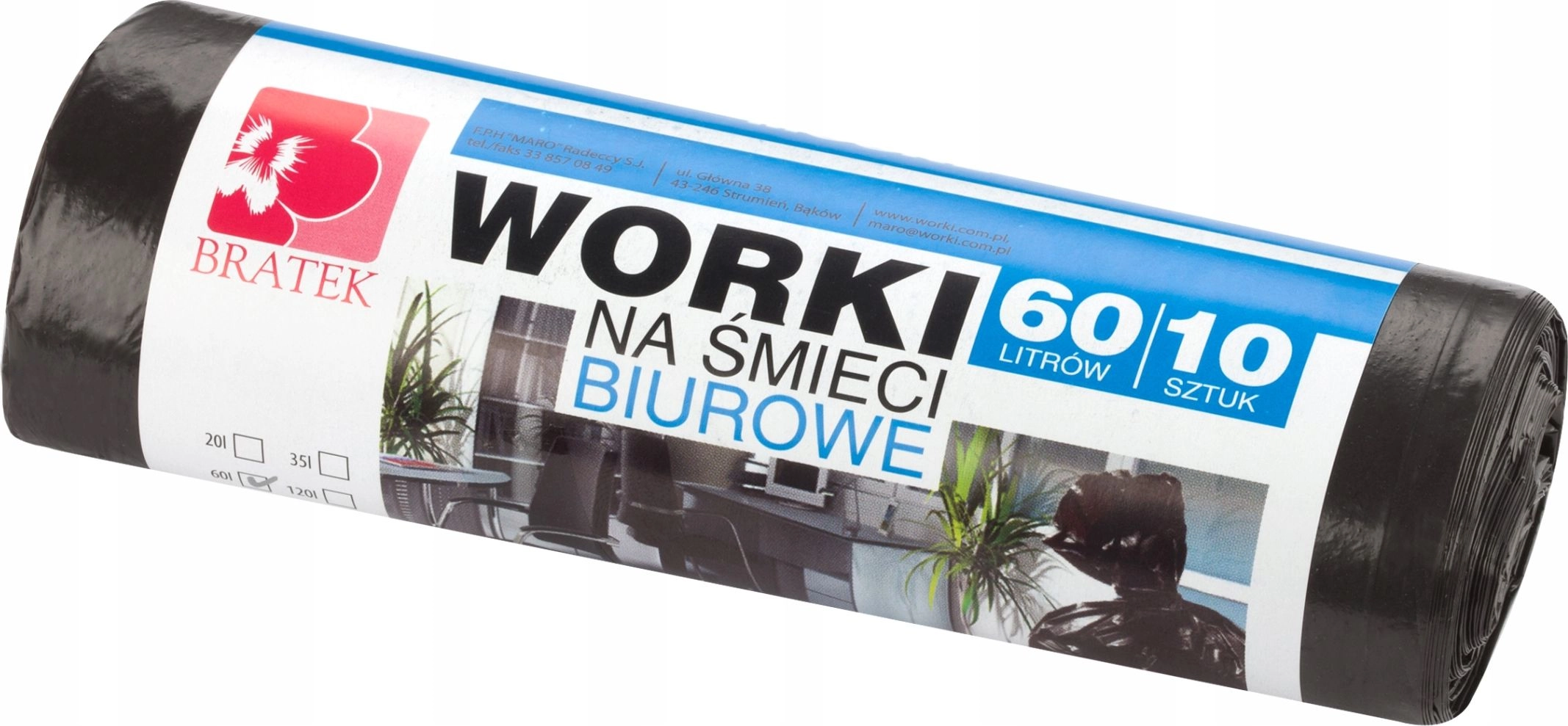 Bratek Worki na śmieci 60L 10szt