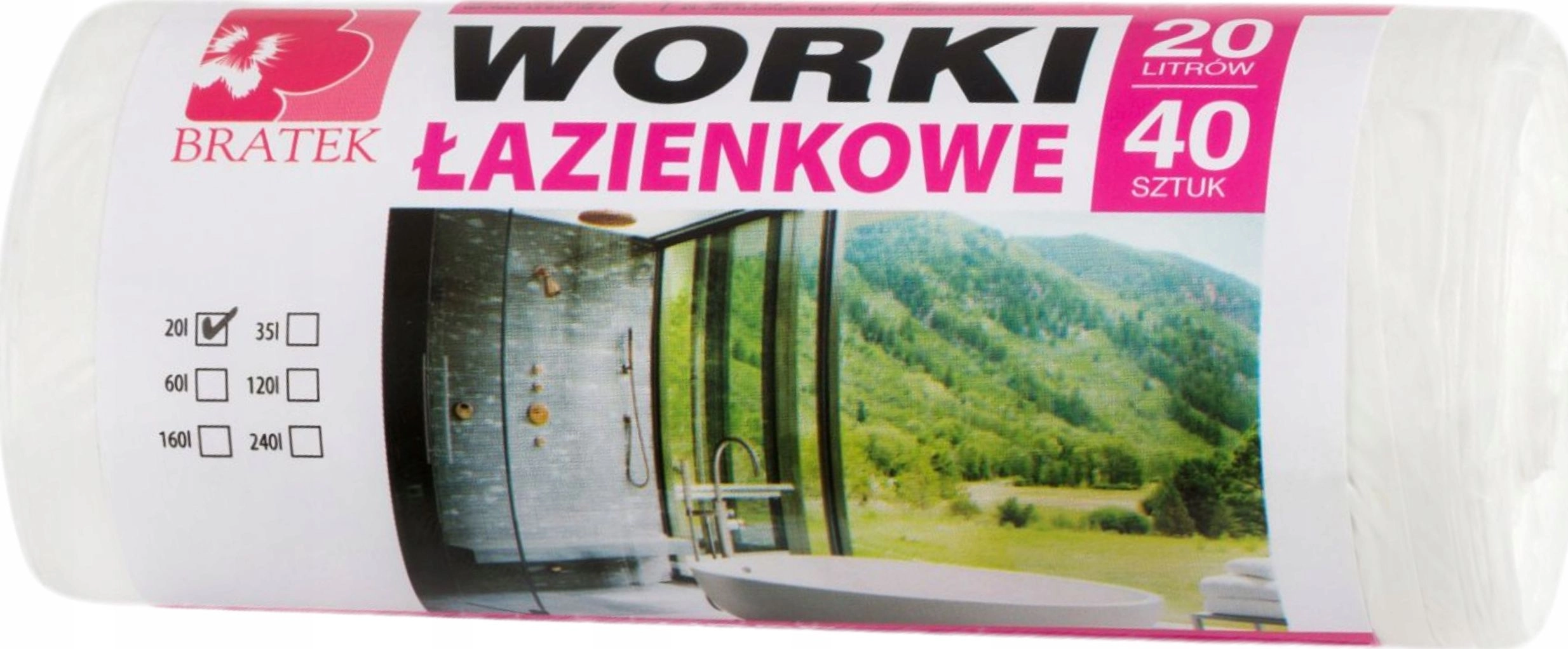 Bratek Białe worki łazienkowe 20L 40