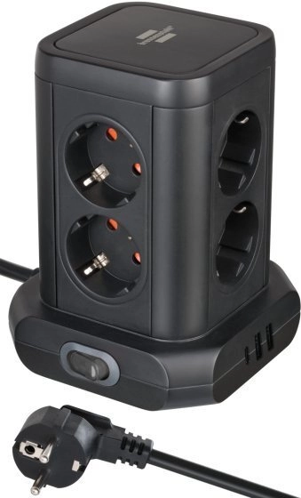 EXTENSION BRENNENSTUHL 8PL+2+1USB 2M 1153560010 546845