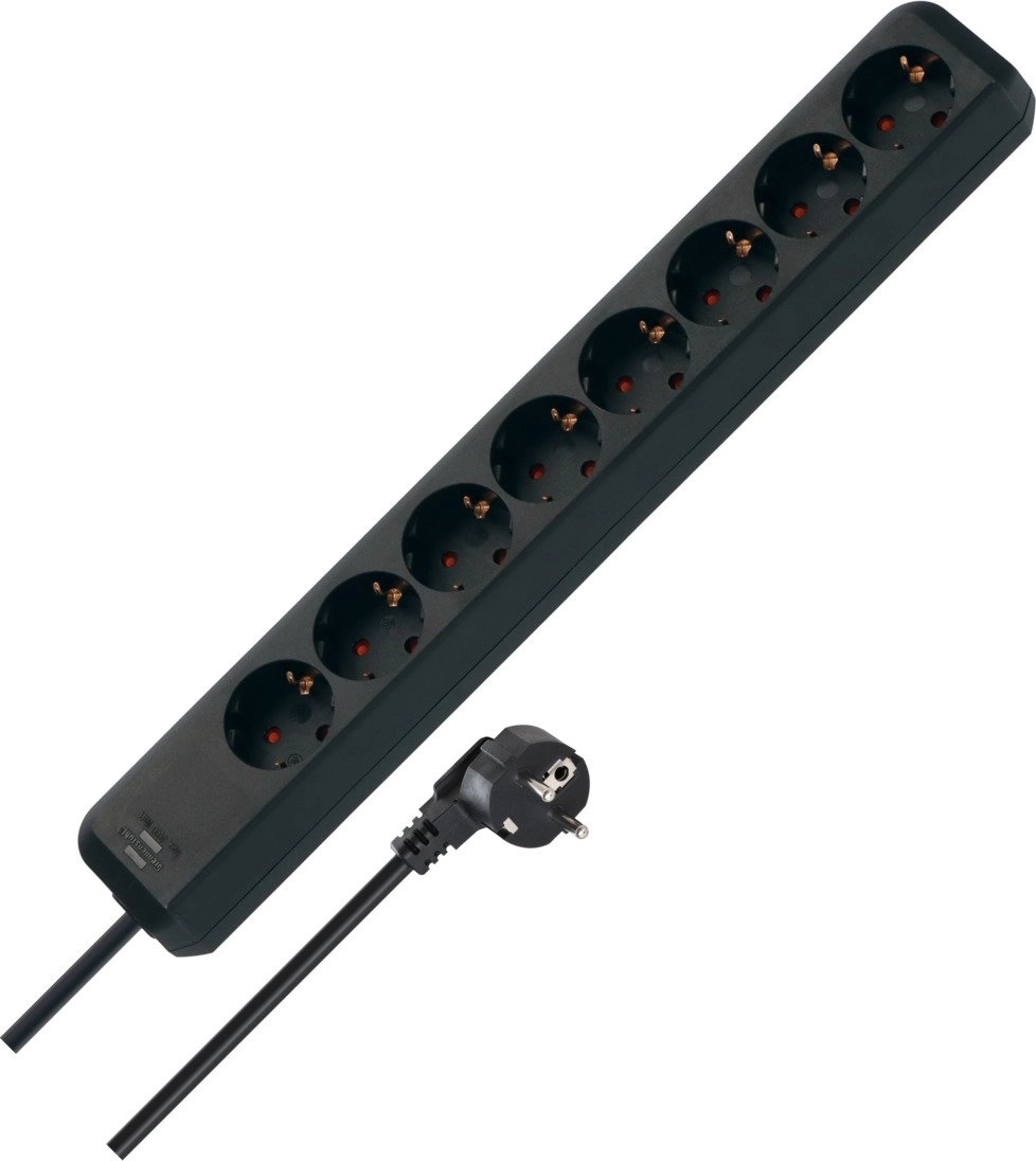 Brennenstuhl Eco-Line power strip 8-way black