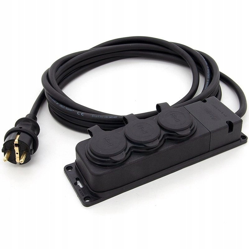 Construction extension cable 3-socket 16A 230V