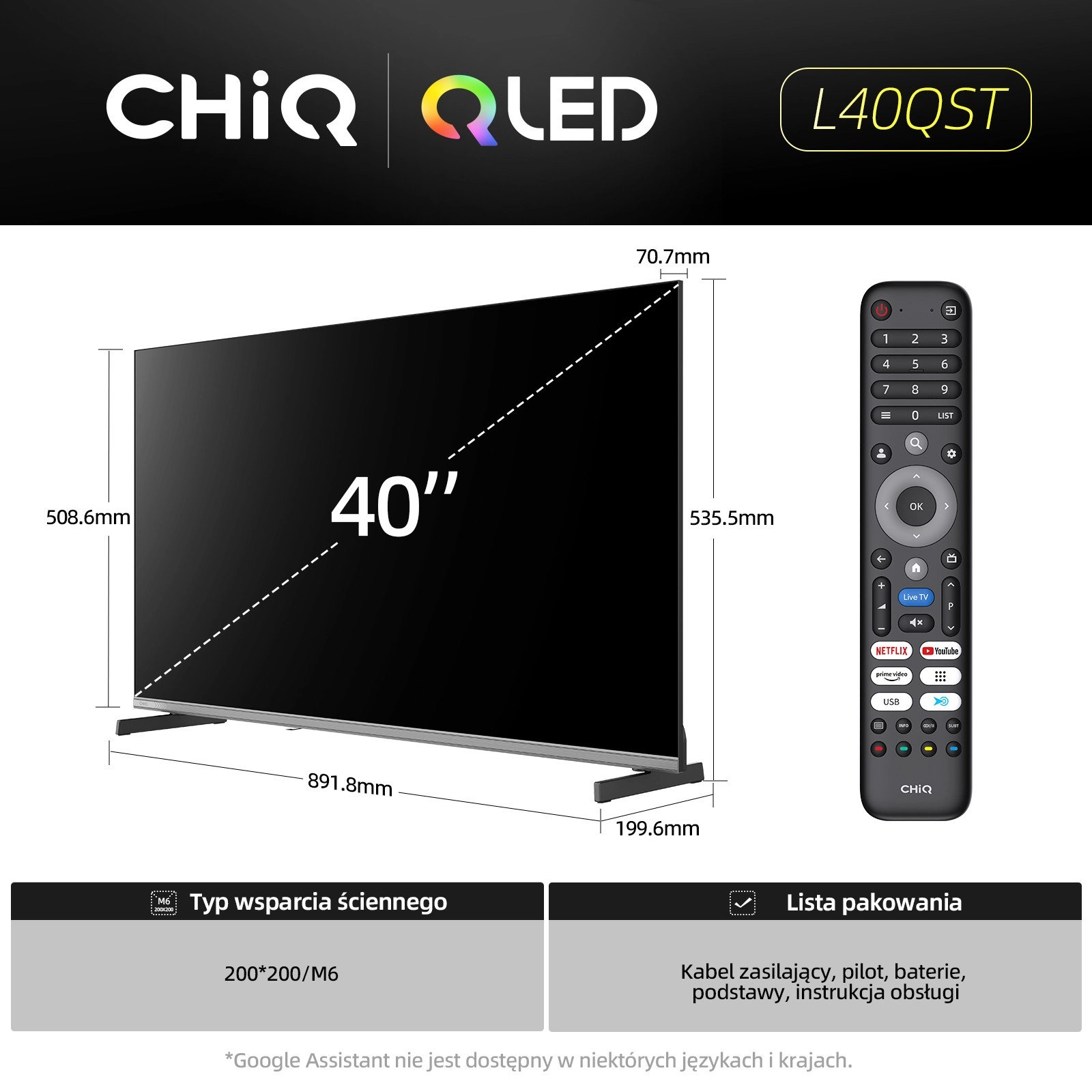CHiQ L40QST TV 40"  QLED  Full