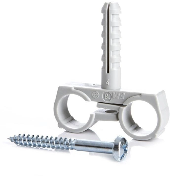 DOUBLE PIPE HOLDER D16 M8 2PCS