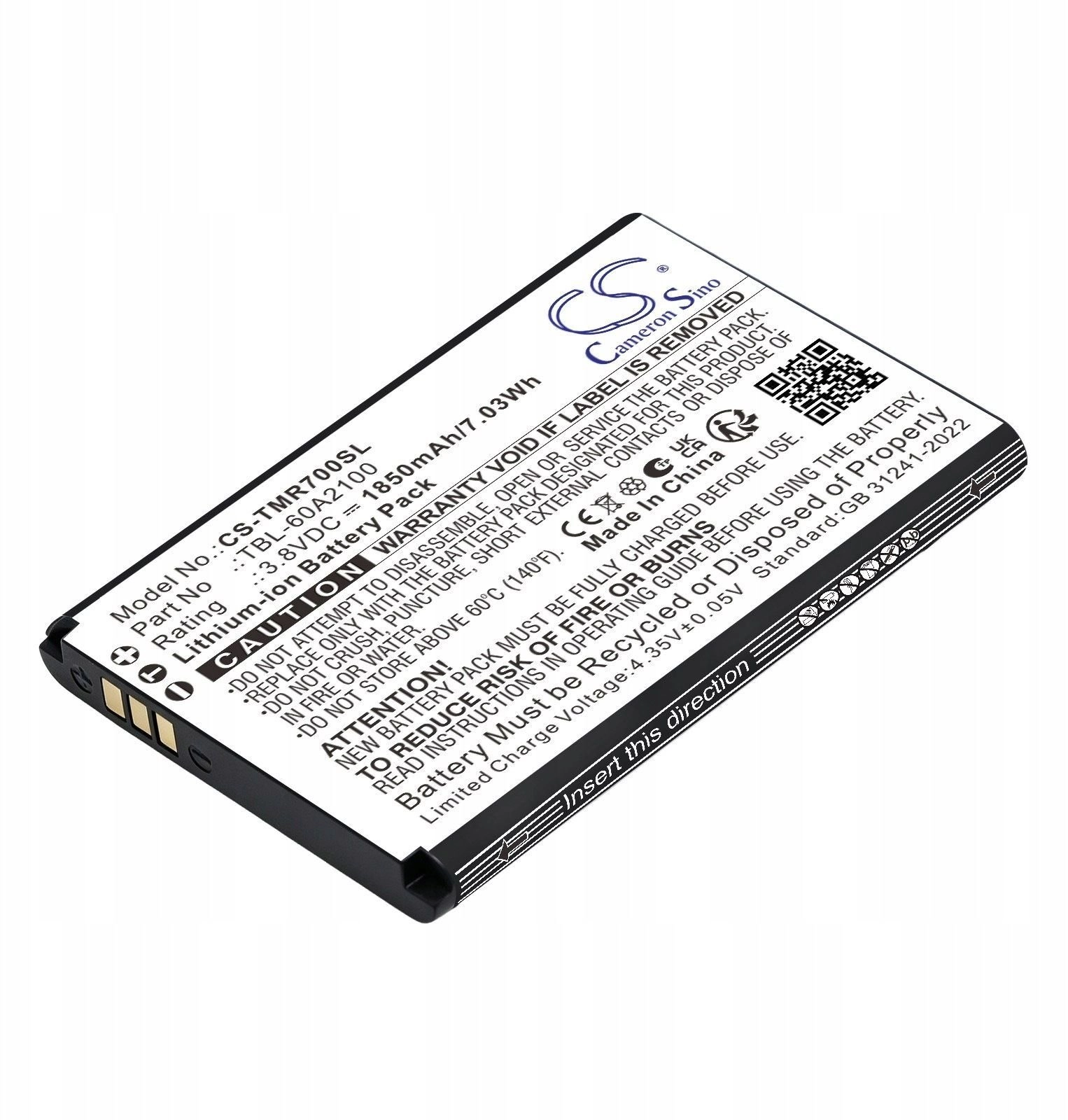 Cameron Sino Akumulator Bateria Typu Tbl-60a2100