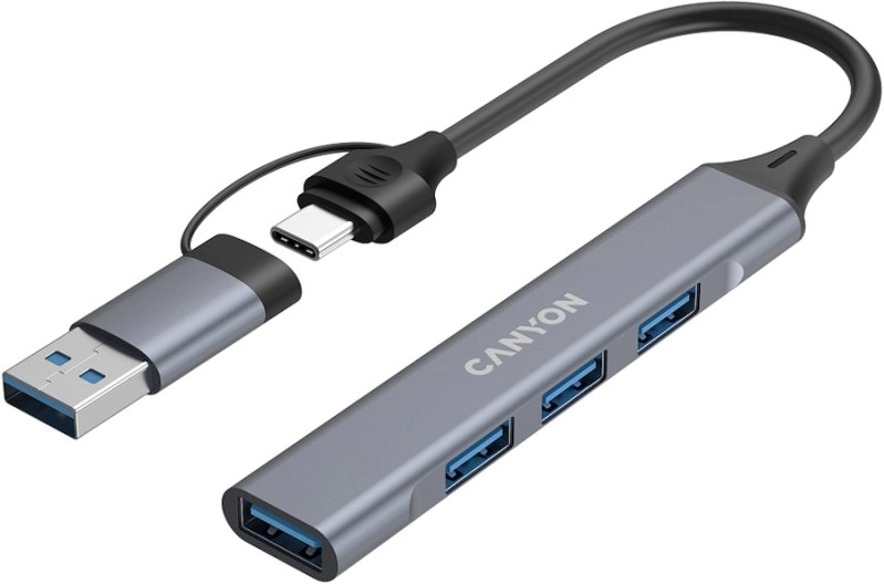 CANYON hub DS-02 4in1 USB-A/C Grey